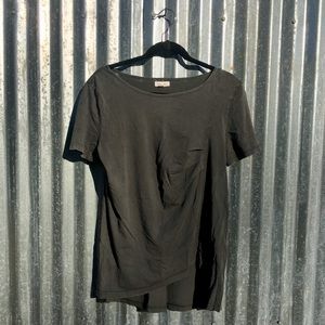 Silence+noise asymmetrical top,sz L, vintage grey